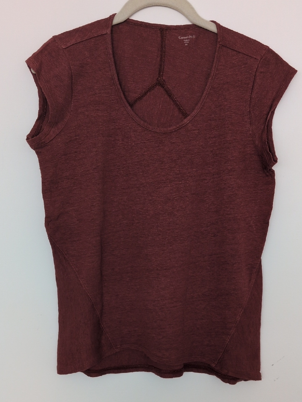 Garnet Hill Organic Linen Cap-sleeve Tee